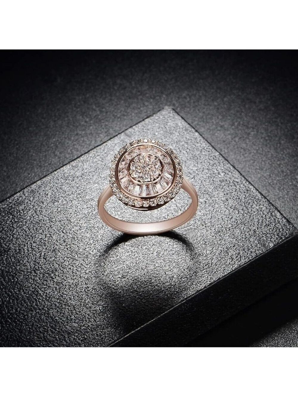 Rose Gold Ring With Cubic Zirconia - Picture 5 of 5